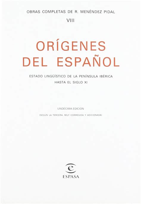 Amazon Orígenes del español 9788423947522 Menéndez Pidal Ramón