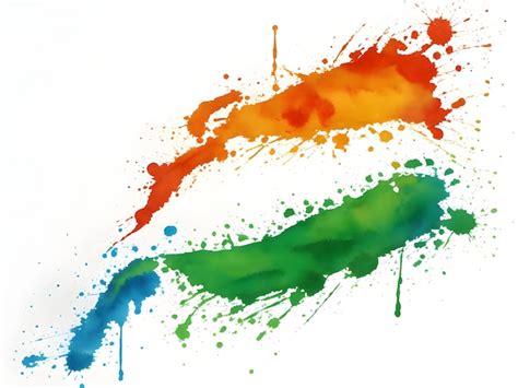 Premium Ai Image Tricolor Indian Flag Watercolor