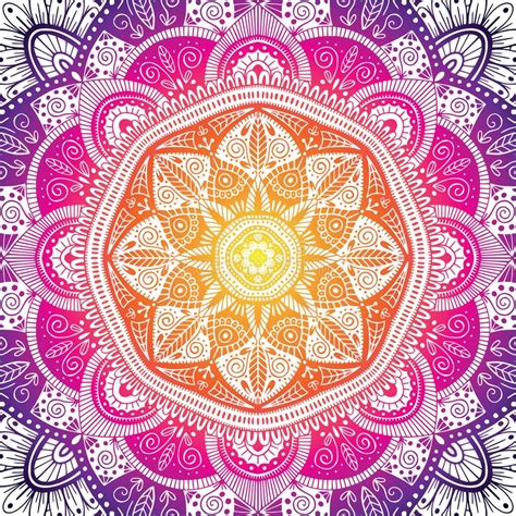 Mandala Ethnique Floral Ornemental Coloré Illustration de Vecteur