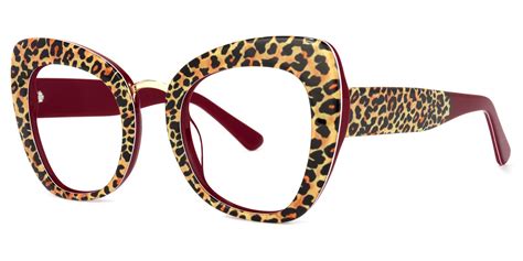 Butterfly Leopard Print Eyeglasses Red Eyeglasses Eyeglasses For Women Rainbow