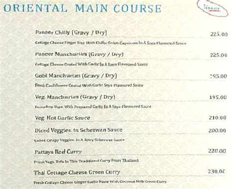 Menu at Hotel Skyland, Ahmedabad