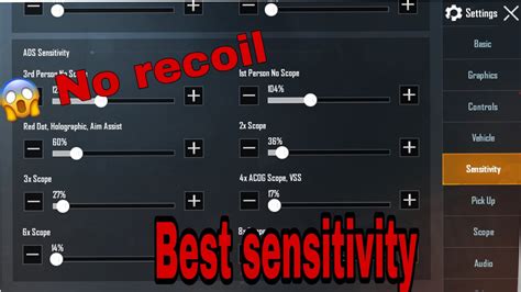 Best Sensitivity Setting No Recoil Pubg Mobile YouTube