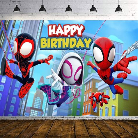 5x3FT Spidey And His Amazing Friends Backdrop Cartoon Superhero