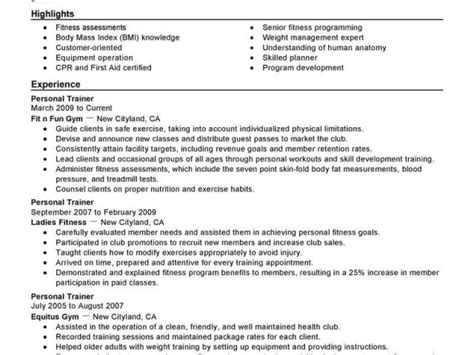 Sample Resume For Trainer Position Best Personal Trainer Resume Example