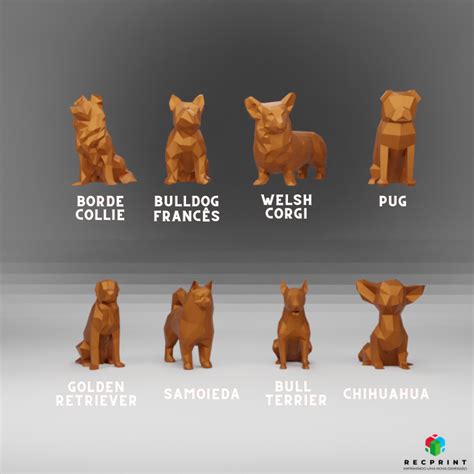 Miniatura Cachorro Facetada Low Poly Impress O D Shopee Brasil