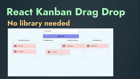 React Kanban Board Drag And Drop YouTube