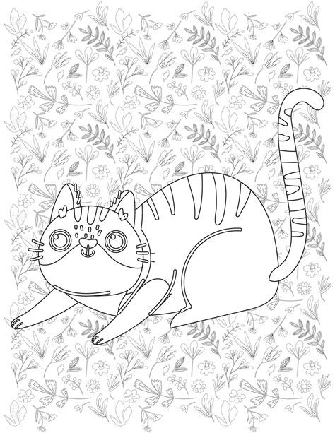 Desenho De Gato Para Colorir Vetor Premium