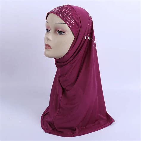 12pcs Can Pick Colors Muslim One Piece Long Hijab With Pearl In Islamic