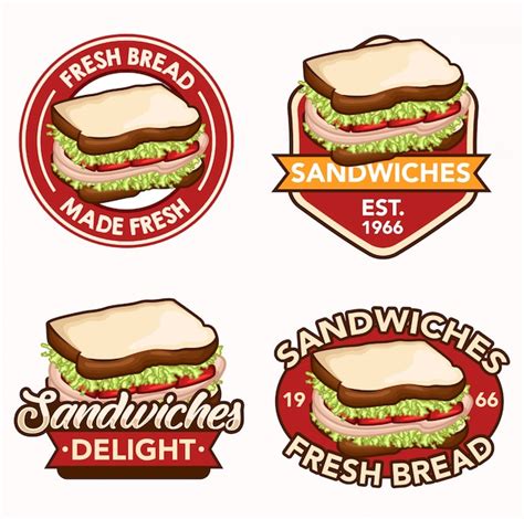 Premium Vector | Sandwich logo stock vector set