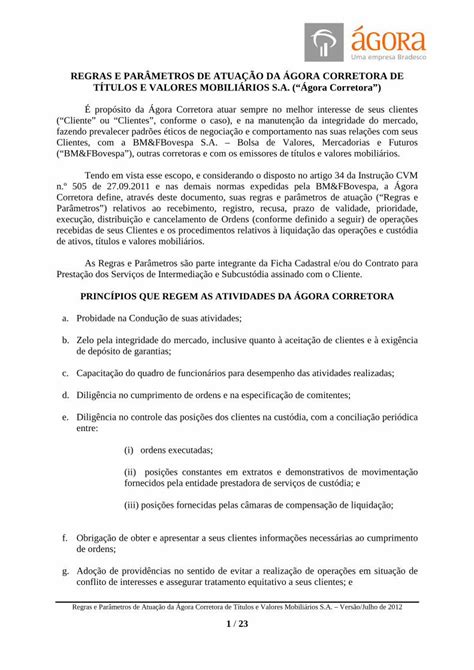 Pdf Regras E Par Metros De Atua O Da Gora Regras E Par Metros