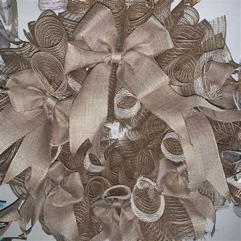 Burlap Ribbon Wreath Etsy