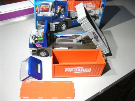 FT LOT PLAYMOBIL Camion Benne Pm Cargo 5255 Porte Conteneur Train