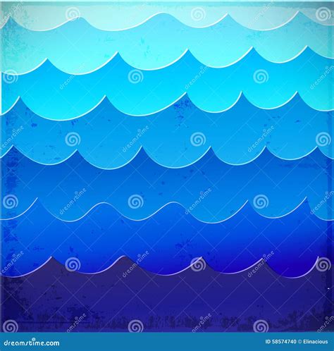 Sea Background With Blue Waves Stock Vector Illustration Of Abstract