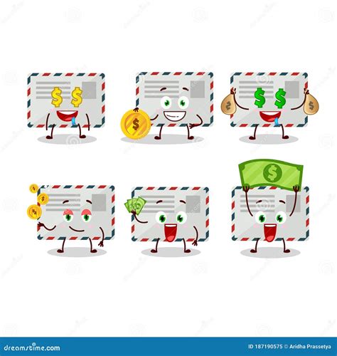 Tekenfilm Met Schattig Emoticon Brengt Geld Mee Vector Illustratie