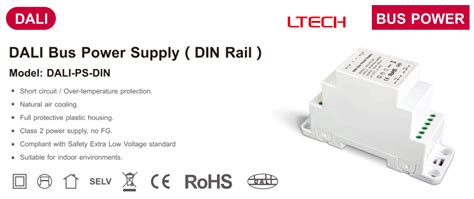 LTECH DALI PS DIN DALI Bus Power Supply DIN Rail 100 240VAC Input LED