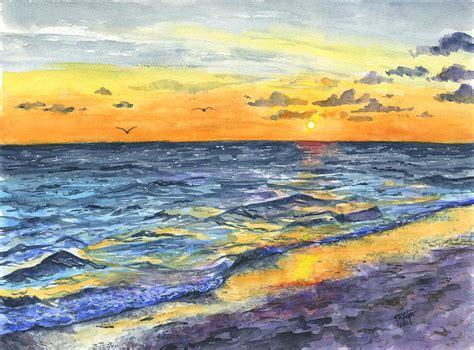 Florida Sunset Painting by Taphath Foose - Pixels