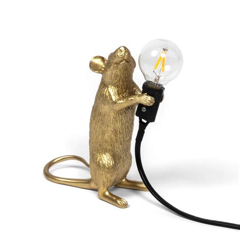 Gold Mouse Lamp By Seletti