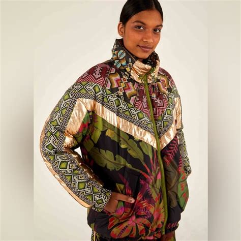 Farm Rio Jackets Coats Nwt Farm Rio Tropical Rauti Metallic