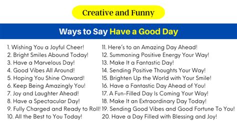 280 Creative And Funny Ways To Say Have A Good Day 2024