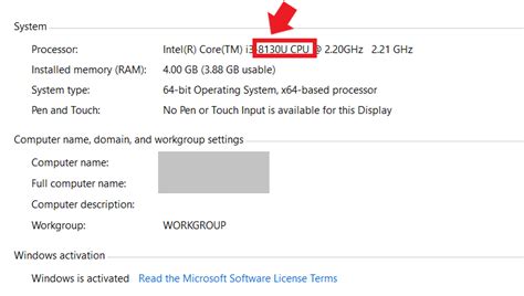 How to check generation of processor in Windows 10