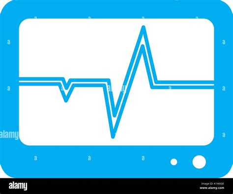 Heart Rate Monitor Icon Over White Background Vector Illustration Stock