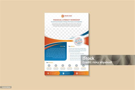 Desain Template Flyer Geometris Abstrak Batas Kurva Dalam Ruang Kolase