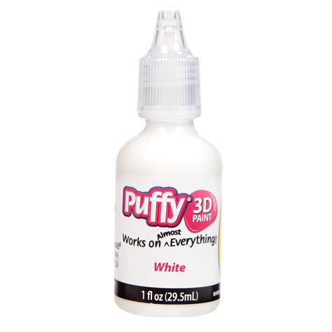 Puffy 3D Puff Paint, Fabric and Multi-Surface, White, 1 fl oz - Walmart.com