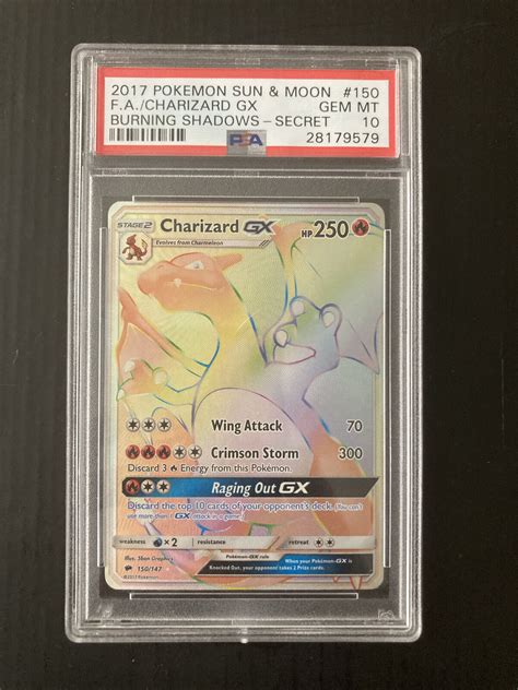 Mavin 2017 Pokémon Burning Shadows Charizard GX Full Art Rainbow