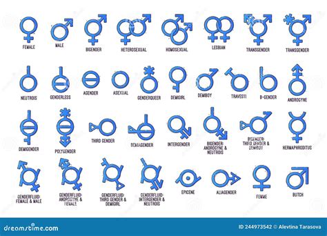 Gender Symbols Collections Signs Of Sexual Orientation Stock Vector