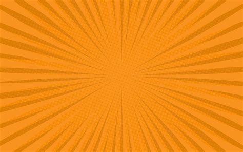 Sun Rays Retro Vintage Style On Orange Background Comic Pattern With