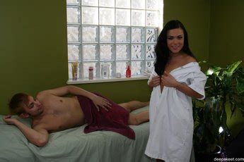 Naughty Brunette Masseuse Alyssa Reece Fucks Her Horny Client Photos