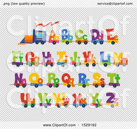 Clipart of a Colorful Alphabet Train with Capital and Lowercase Letters ...