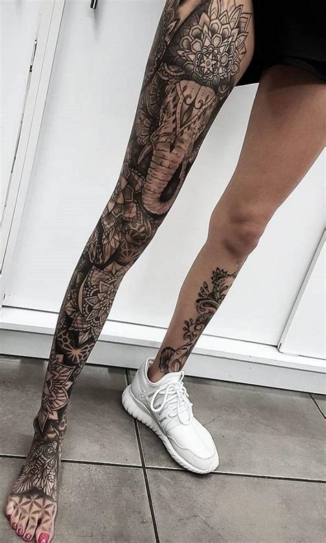 Full Leg Tattoo Template