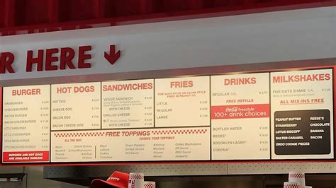 Menu At Five Guys Ramstein Air Base Restaurant Ramstein Miesenbach