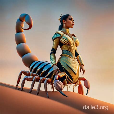 Majestic Scorpion Queen Overlooking Her Desert Kingdom Dalle3 Ai