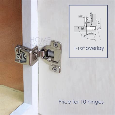 10 Pc Soft Close Frame Cabinet Door Hinge 1 1 2 Overlay 3 Way