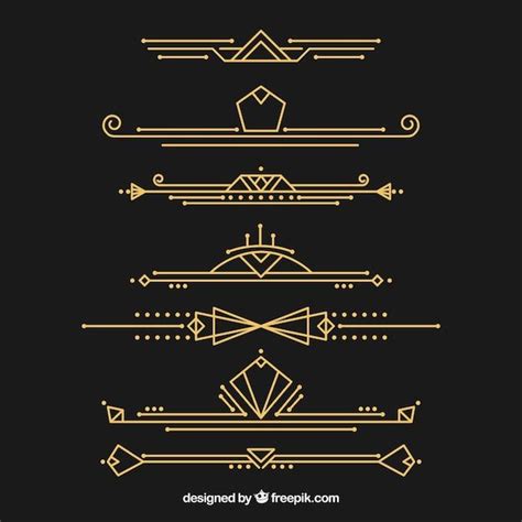 Premium Vector Dividers Collection In Art Deco Style Art Deco Font