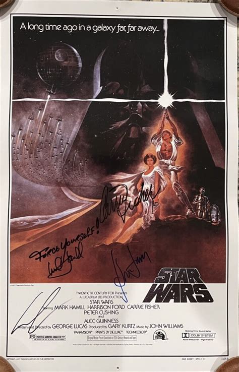 Star Wars Autographed 11x17 Movie Poster YourPremierMemorabilia