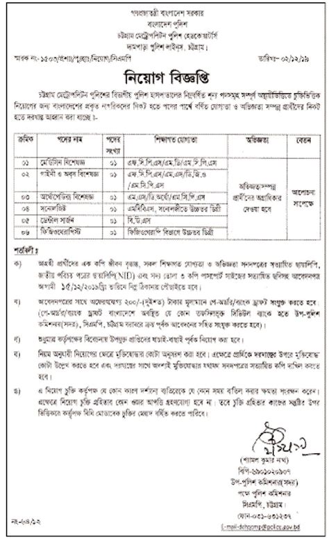 Bangladesh Police Job Circular 2019 www.police.gov.bd