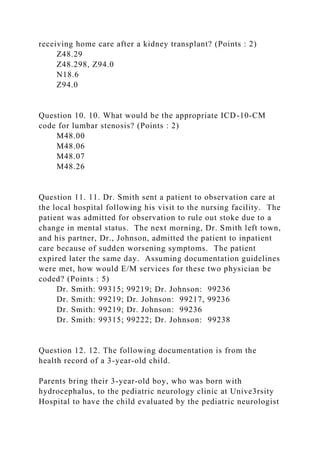 Medical Coding ICD 101 This 60 Year Old Patient Was Admitted Docx