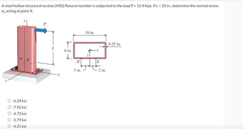 Solved A Steel Hollow Structural Section HSS Flexural Chegg