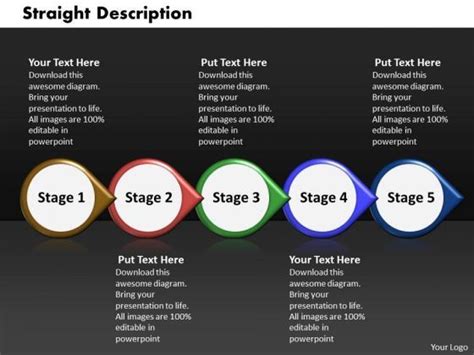 Ppt Straight Description Of 5 Stages Using PowerPoint Graphics Arrows ... 