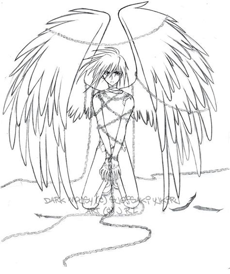 Fallen Angel Wings Drawing Angels In Chains Hermionechan