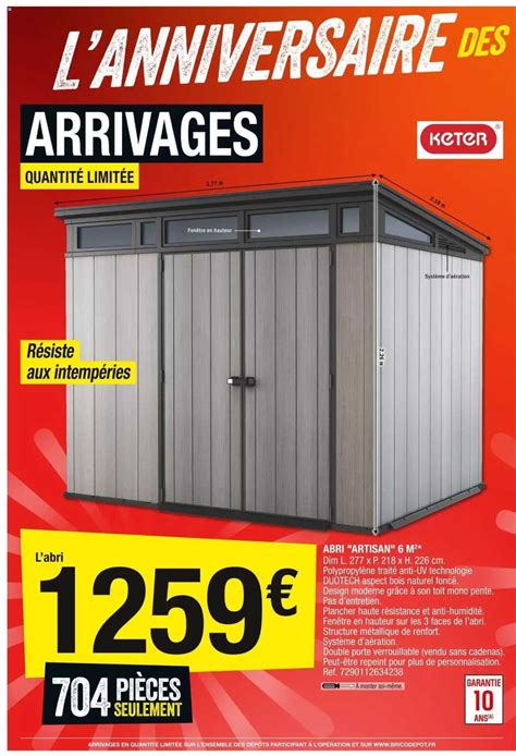 Promo Abri artisan 6 M² Keter chez Brico Dépôt iCatalogue fr