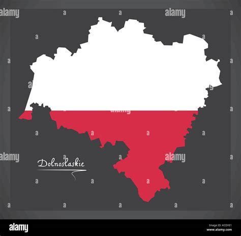 Dolnoslaskie Map Of Poland With Polish National Flag Illustration Stock