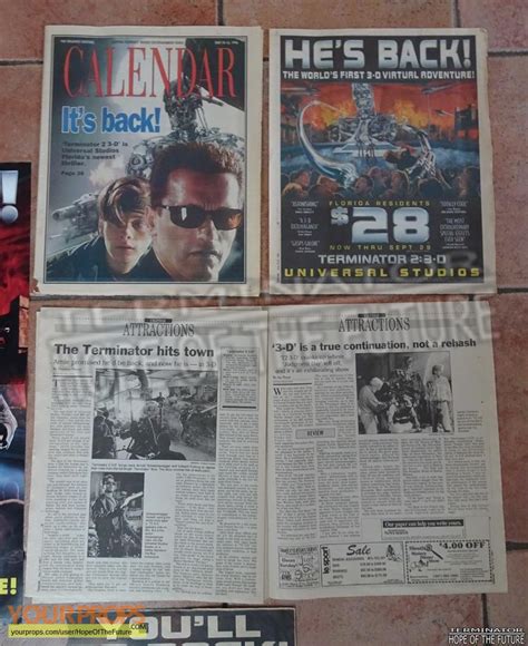 Terminator 2 3D: Battle Across Time Terminator 2 3D opening newspapers ...