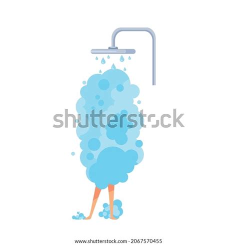 Girl Taking Shower Foam Vector Cartoon เวกเตอร์สต็อก ปลอดค่าลิขสิทธิ์ 2067570455 Shutterstock