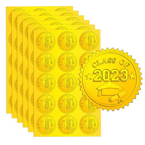 Buy Zonon Pcs Gold Seal Stickers Embossed Graduation Cap Diploma