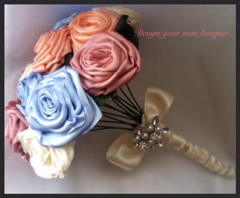 Individual Ribbon Roses Design Your Own Bouquet Bridal Bouquet