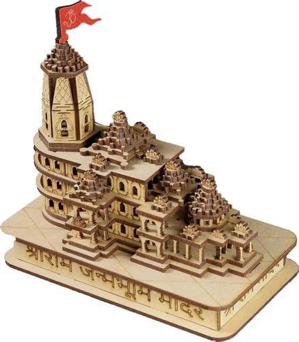 Brown Attractive Look SHREE RAM JANAM BHUMI WOODEN TEMPLE, For Home,Office at best price in New ...